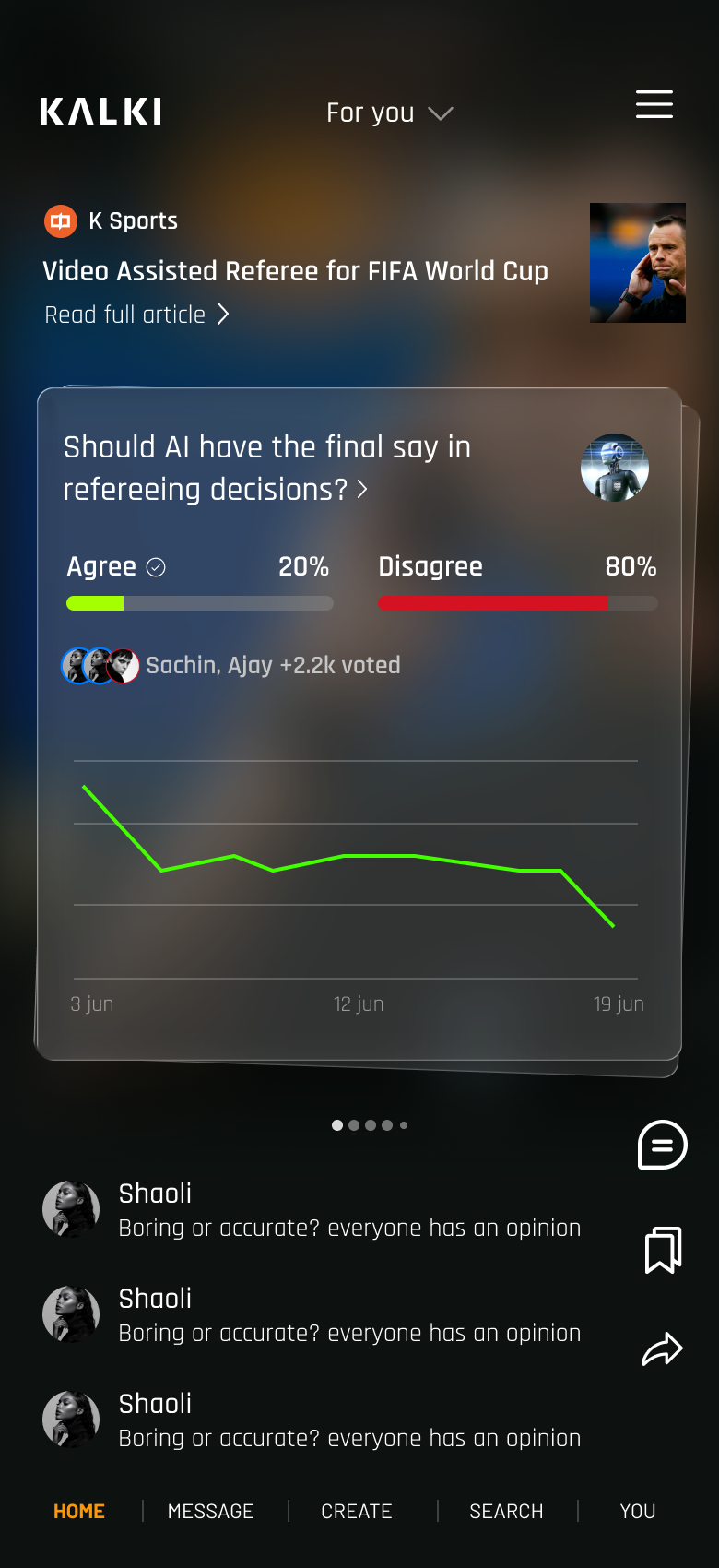 Kalki app — opinion over time
